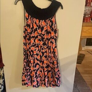 Flamingo Print Sleeveless Dress